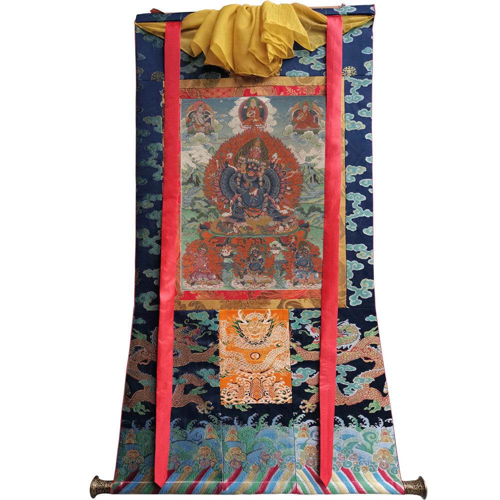 Vajrabhairava / Yamantaka - 17th Century Old Version - Tibetan thangka painting, view 9