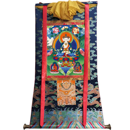 Vairocana \ Mahavairocana Image - Tibetan thangka painting, size reference