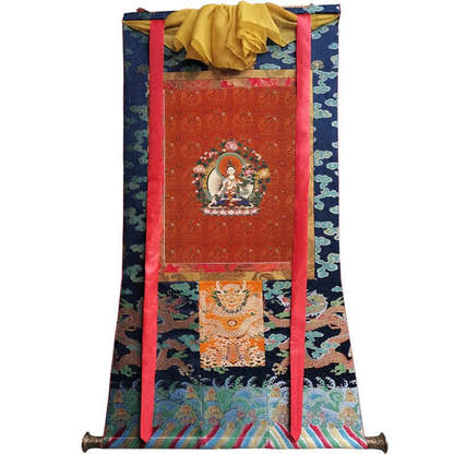 White Tara Image - Tibetan thangka painting, size reference