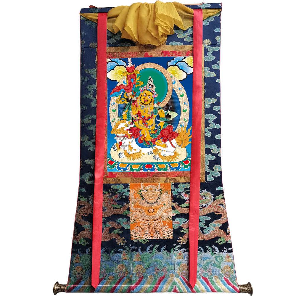 Vaishravana / Vaisravana - Tibetan thangka painting, view 9