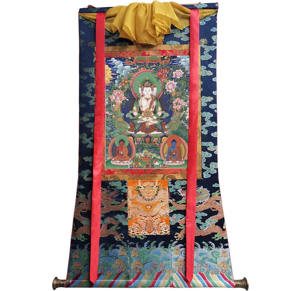 Vairocana - Mahavairocana - 18th Century - Tibetan thangka painting, view 9