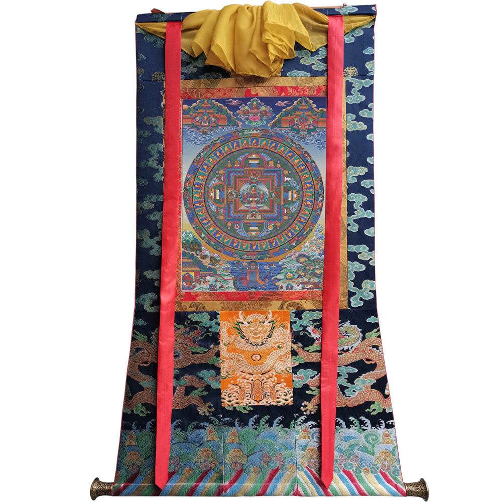 Shakyamuni Image - Tibetan thangka painting, size reference
