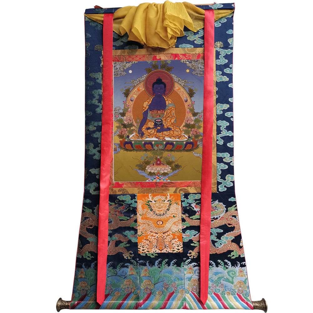 Bhaisajyaguru - Medicine Buddha - Tibetan thangka painting, view 9
