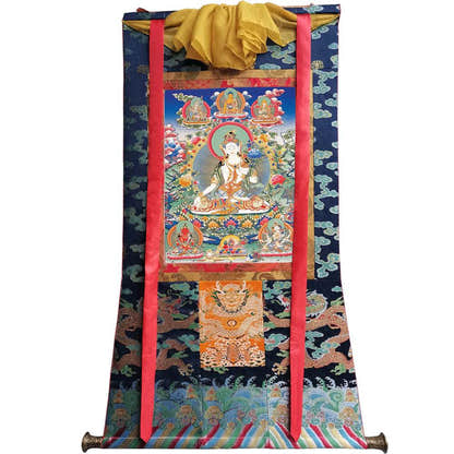 White Tara - Tibetan thangka painting, view 9