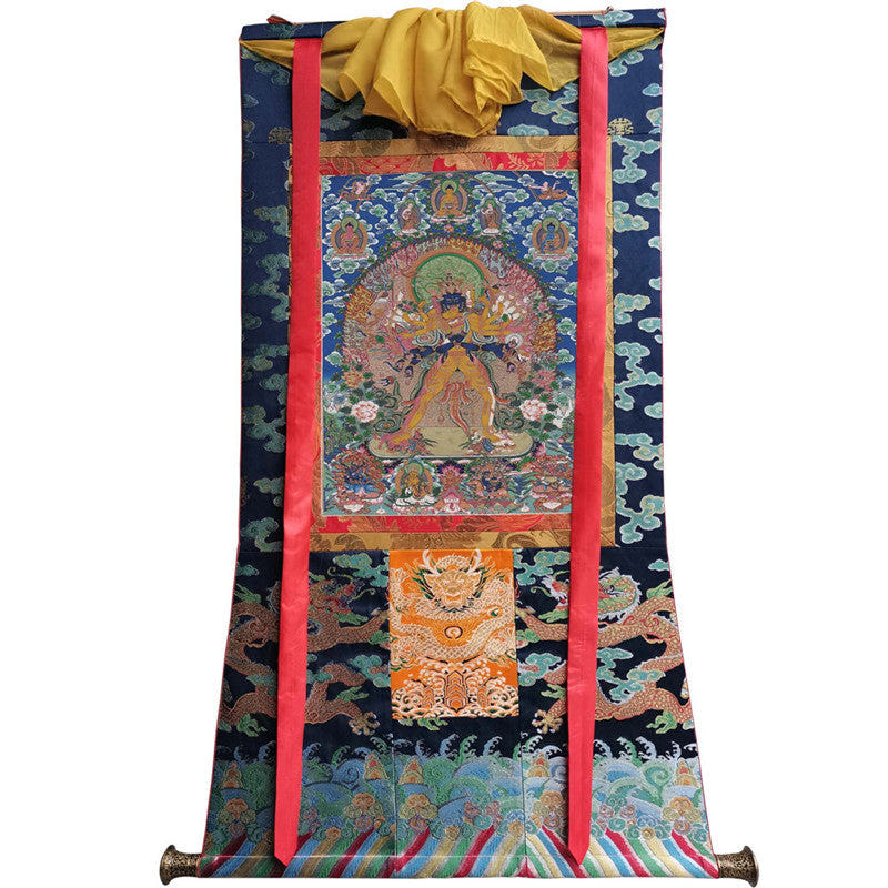 Kalacakravajra Image - Tibetan thangka painting, size reference