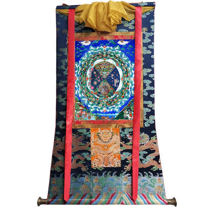 The three realms of samsāra - Tibetan thangka painting, size reference