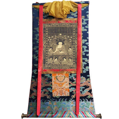 Viśvabhu - Tibetan thangka painting, size reference
