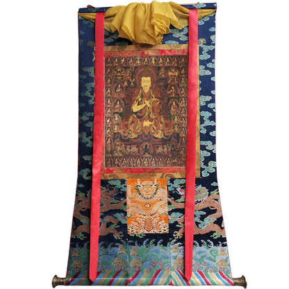 Tsongkhapa - 17th Century - Tibetan thangka painting, view 9