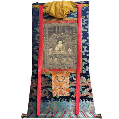 Shakyamuni - Tibetan thangka painting, view 9