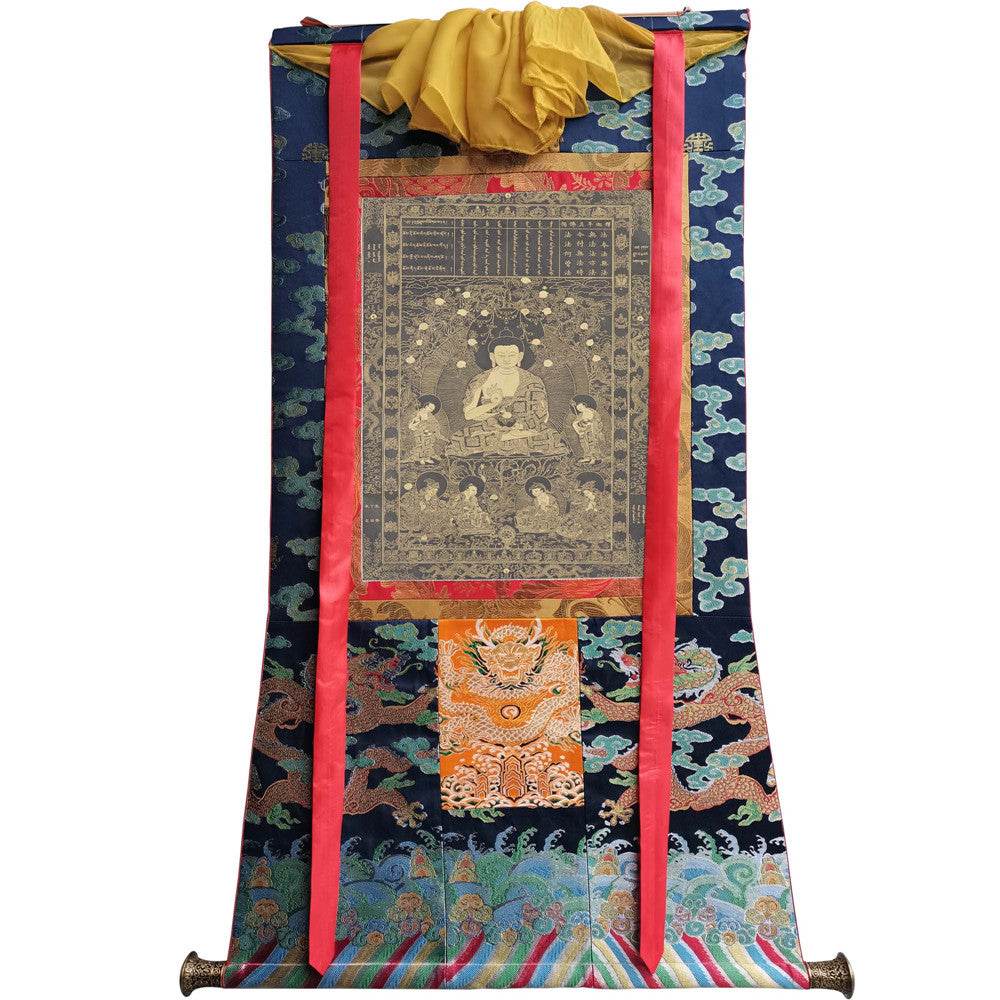 Shakyamuni - Tibetan thangka painting, view 9