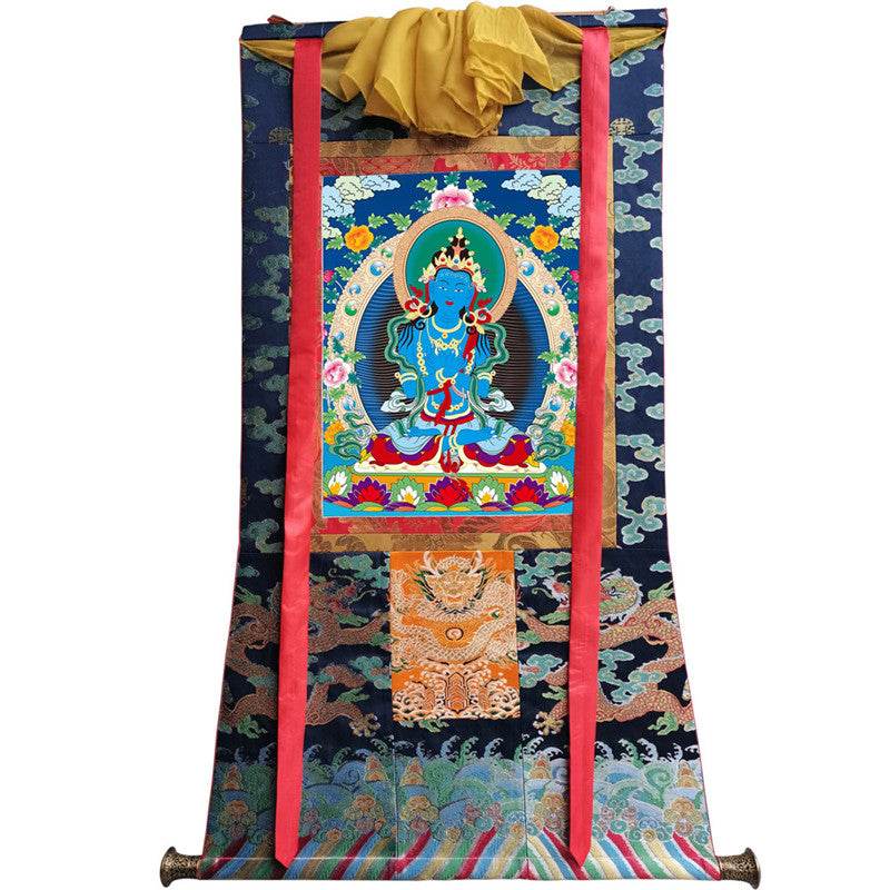Vajrasatva Image - Tibetan thangka painting, size reference
