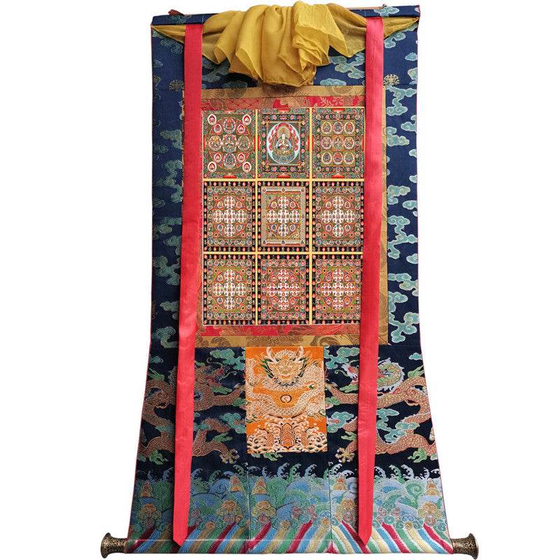 Vajradhatu Mandala Image - Tibetan thangka painting, size reference