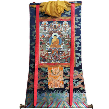 Shakyamuni - Tibetan thangka painting, view 9