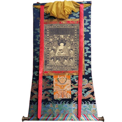 sikhina Buddha Image - Tibetan thangka painting, size reference