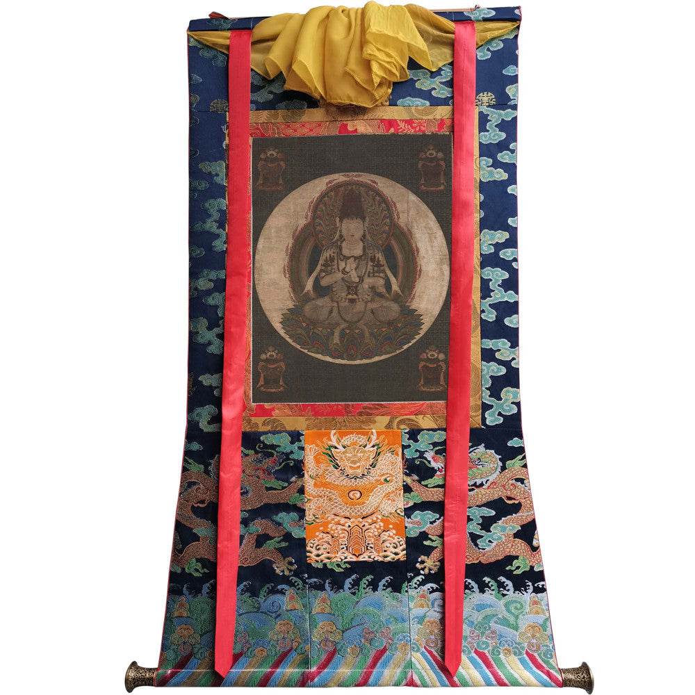 Ekaksara-usnisacakra - Tibetan thangka painting, view 9