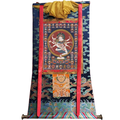 Avalokiteshvara - Padmajala Image - Tibetan thangka painting, size reference