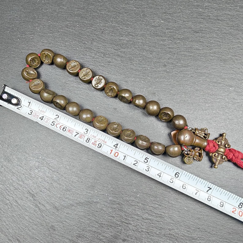 Handhold Wrist Mala,12mm Half Round Scorpion of Guru Rinpoche - Tibetan Buddhist mala beads, view 7