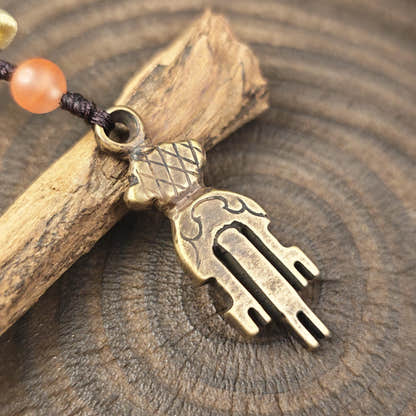 Antique Tibetan Key of Heart Amulet: Handmade Lima Brass Gandhanra Pendant