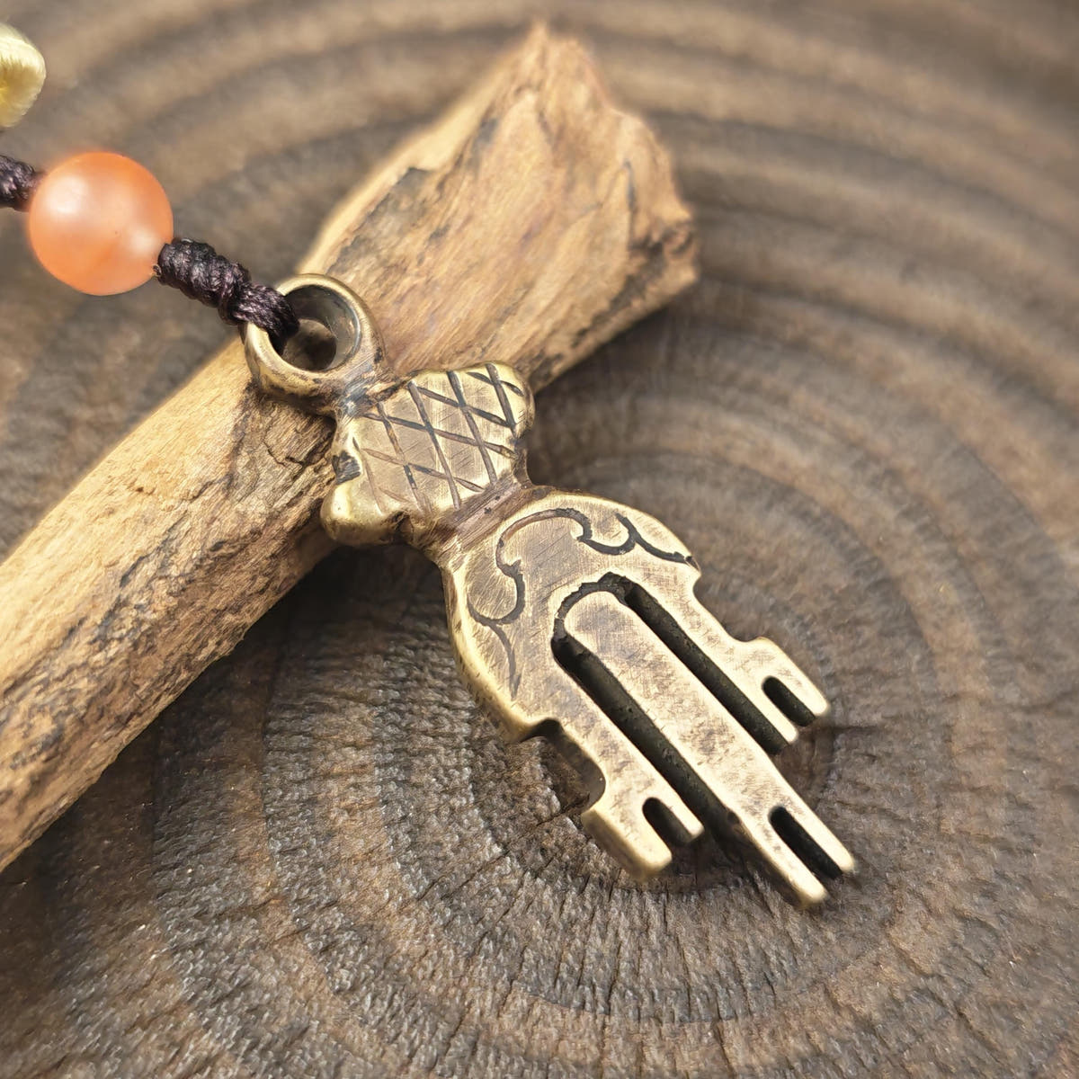 Antique Tibetan Key of Heart Amulet: Handmade Lima Brass Gandhanra Pendant