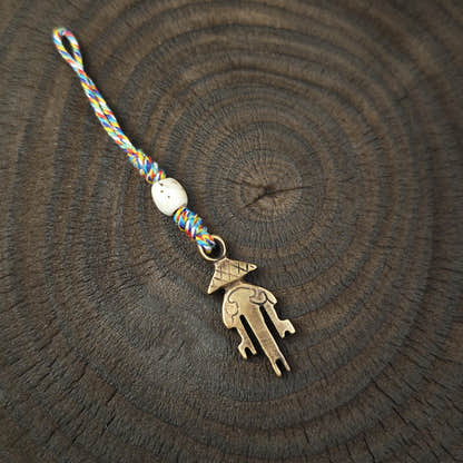 Antique Tibetan Key of Heart Amulet: Handmade Lima Brass Gandhanra Pendant