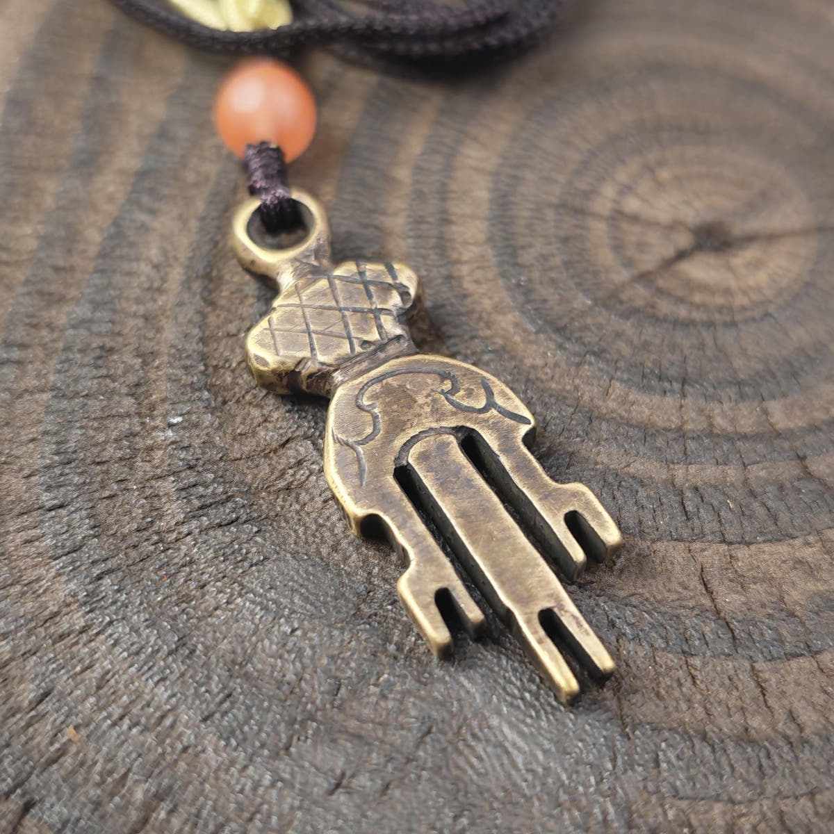 Antique Tibetan Key of Heart Amulet: Handmade Lima Brass Gandhanra Pendant