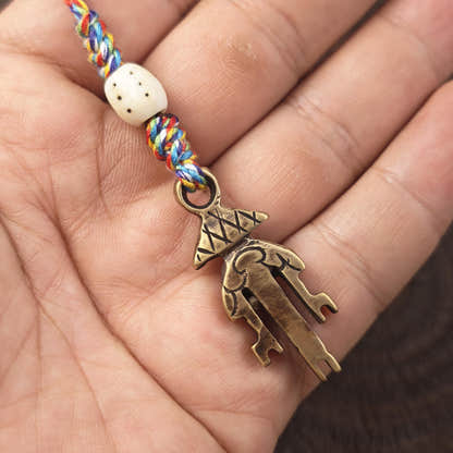 Antique Tibetan Key of Heart Amulet: Handmade Lima Brass Gandhanra Pendant