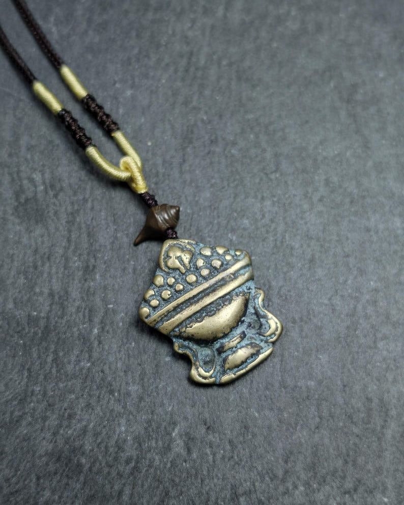 Antique Treasure Vase Amulet - Tibetan Buddhist Talisman - Mani Jewel Charm - Tibetan Buddhist amulet, front view