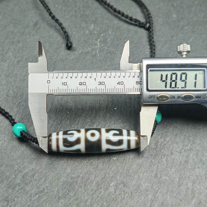 Vajra Dzi Bead Necklace - Tibetan Buddhist bead necklace, view 11