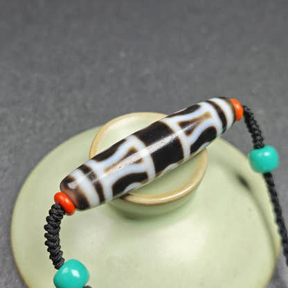 Vajra Dzi Bead Necklace - Tibetan Buddhist bead necklace, view 8
