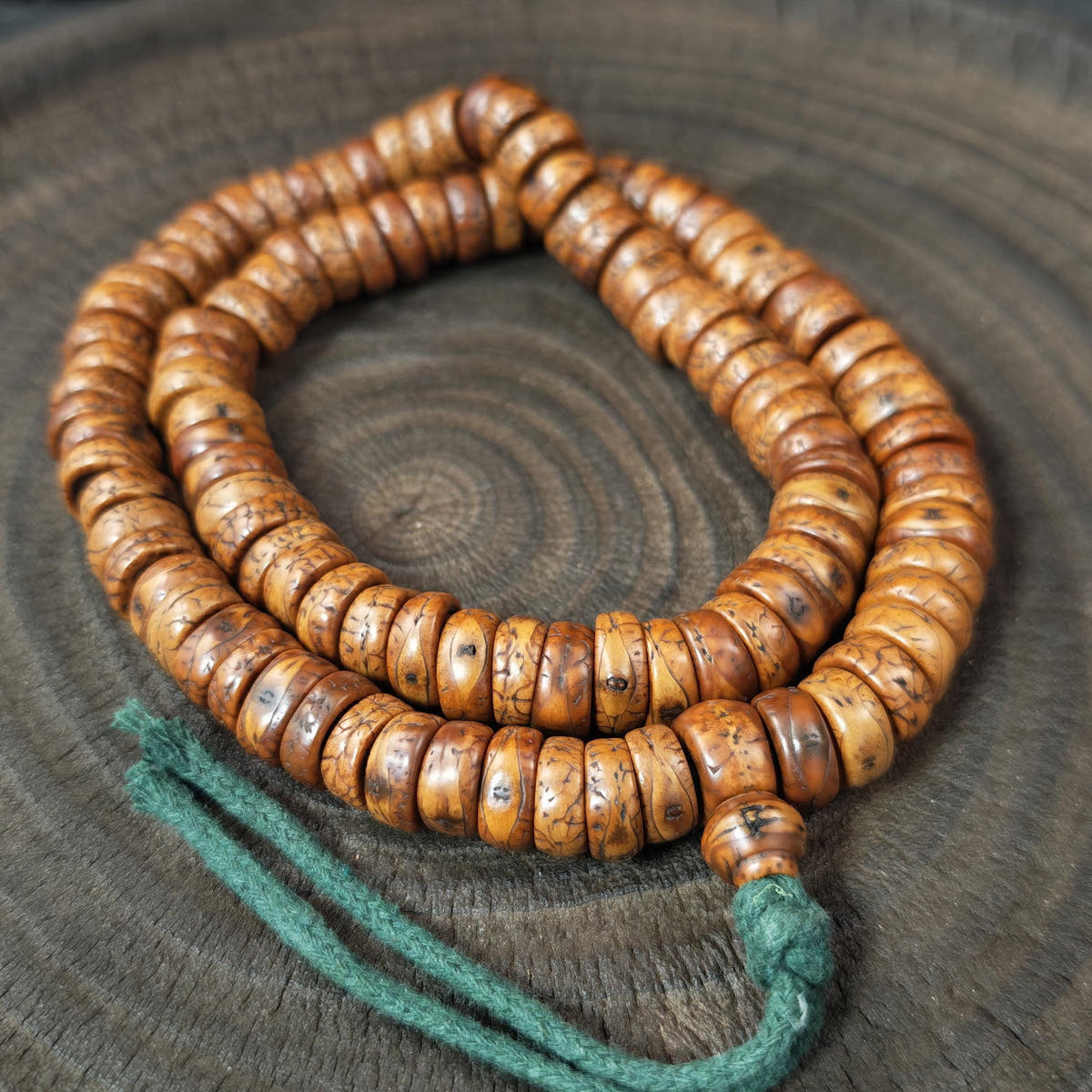 Authentic 14mm Phoenix Eye Bodhi Seed Mala | Blessed 108 Prayer Bead | Old Tibetan Buddhist Rosary | Meditation Gift 