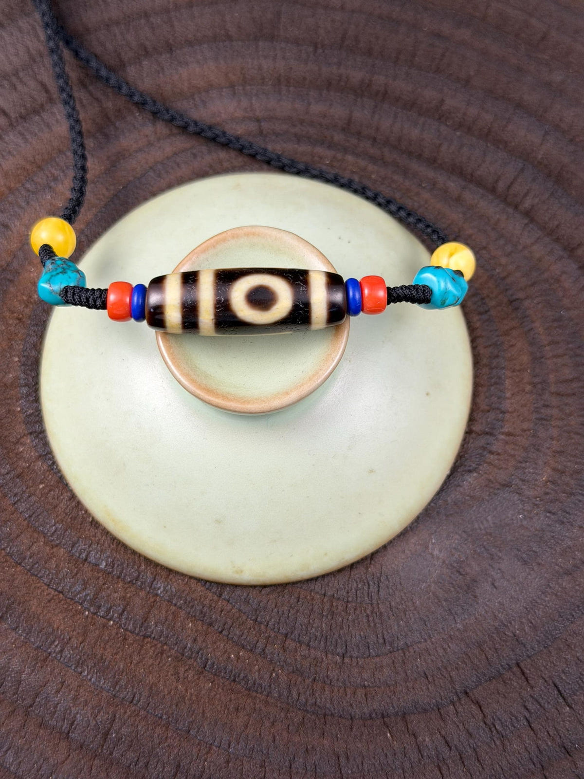 Authentic 2 Eyes Dzi Bead Necklace | Antique Tibetan Jewelry | Protection Amulet for Happy and Harmonious | Spiritual Gift for Him Her
