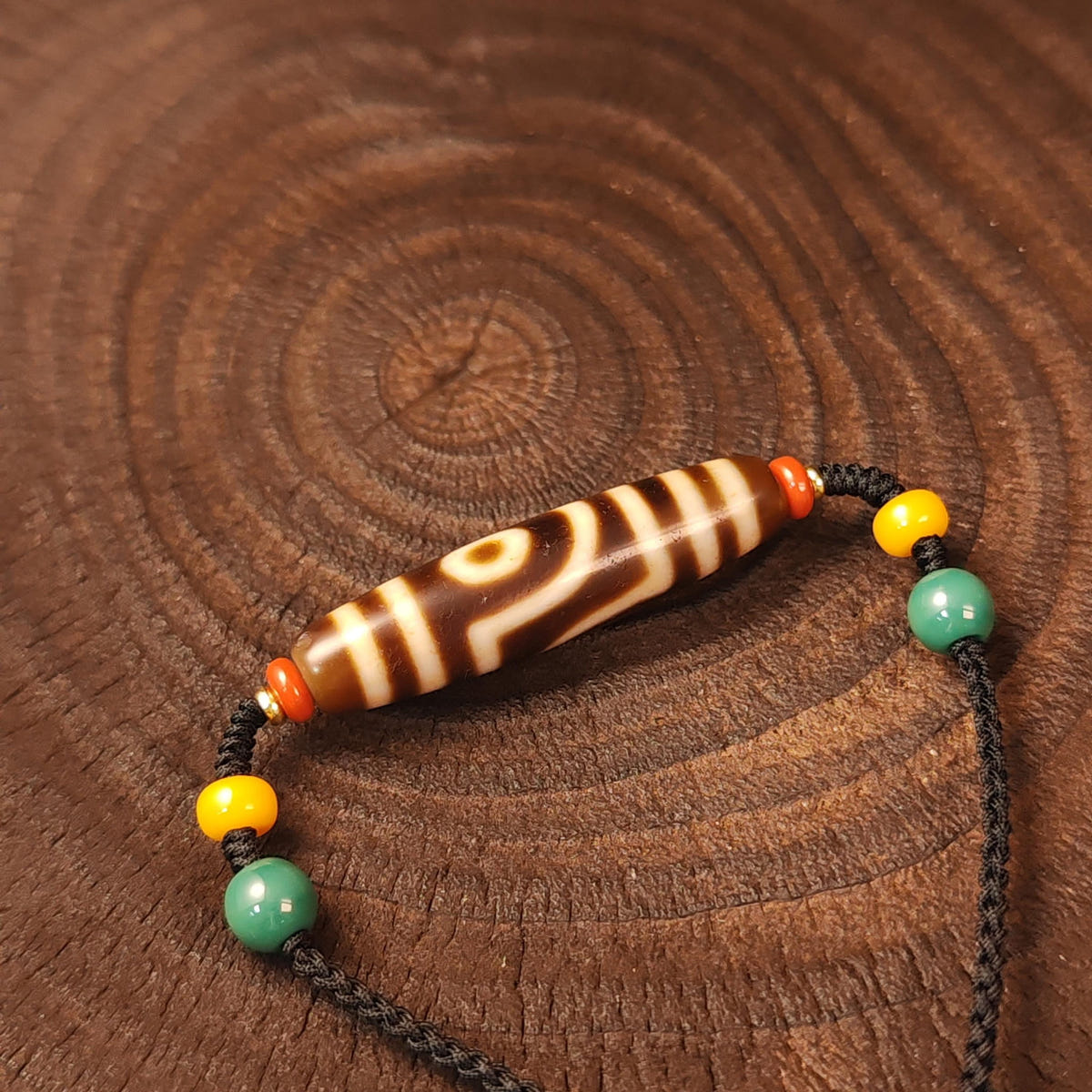 Authentic 2 Eyes Dzi Bead Necklace | Antique Tibetan Jewelry | Protection Amulet for Happy and Harmonious | Spiritual Gift for Him Her