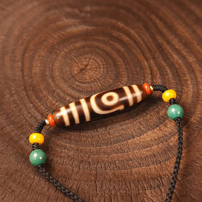 Authentic 2 Eyes Dzi Bead Necklace | Antique Tibetan Jewelry | Protection Amulet for Happy and Harmonious | Spiritual Gift for Him Her