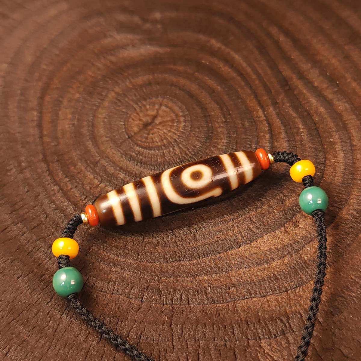 Authentic 2 Eyes Dzi Bead Necklace | Antique Tibetan Jewelry | Protection Amulet for Happy and Harmonious | Spiritual Gift for Him Her