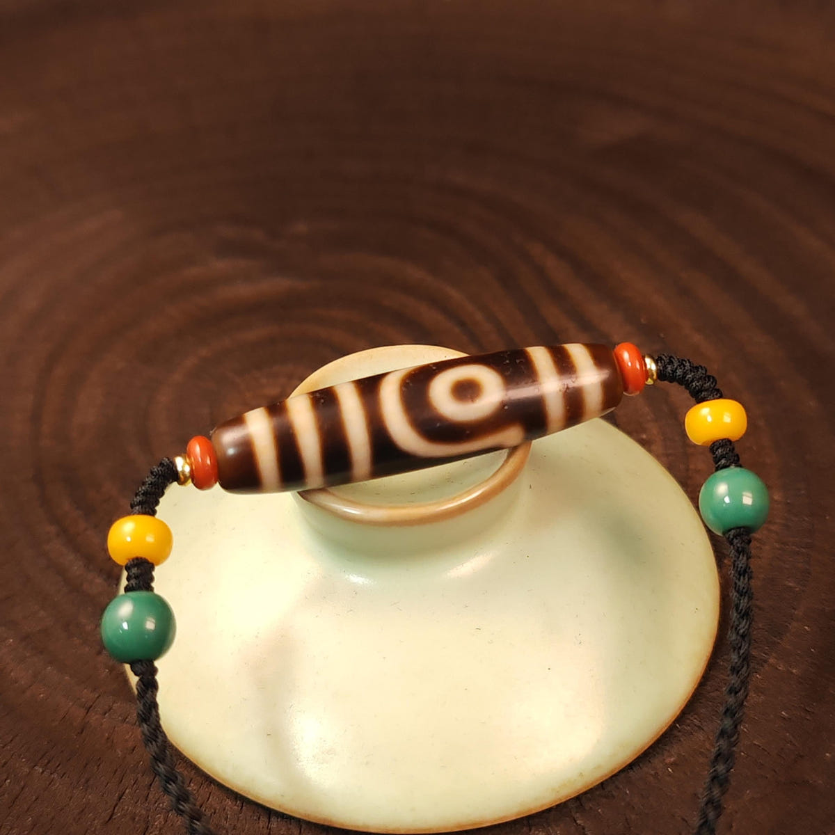 Authentic 2 Eyes Dzi Bead Necklace | Antique Tibetan Jewelry | Protection Amulet for Happy and Harmonious | Spiritual Gift for Him Her