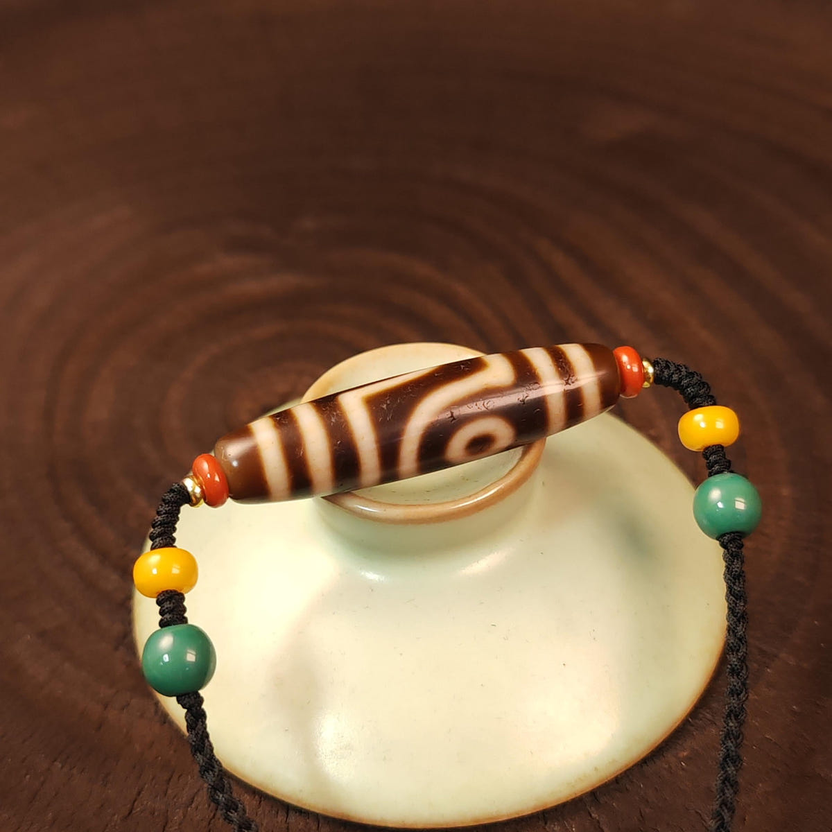 Authentic 2 Eyes Dzi Bead Necklace | Antique Tibetan Jewelry | Protection Amulet for Happy and Harmonious | Spiritual Gift for Him Her