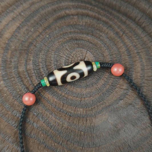 Authentic 3 Eyes Mandala Dzi Necklace | Tibetan Agate Protection Amulet | Spiritual Talisman & Healing Jewelry | Gift for Him or Her