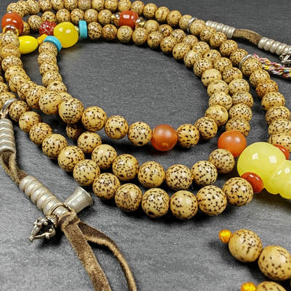 5+mm Lotus Seed Necklace Mala for Women - Tibetan Buddhist mala beads, view 4