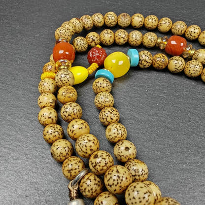 5+mm Lotus Seed Necklace Mala for Women - Tibetan Buddhist mala beads, view 6