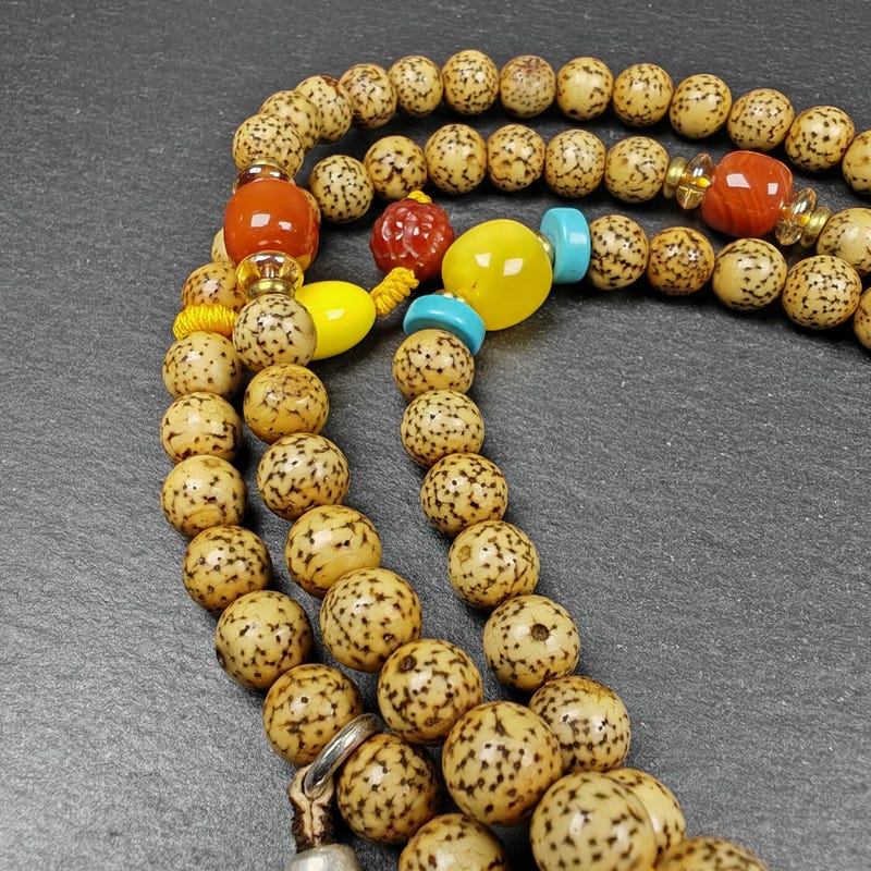 5+mm Lotus Seed Necklace Mala for Women - Tibetan Buddhist mala beads, view 6