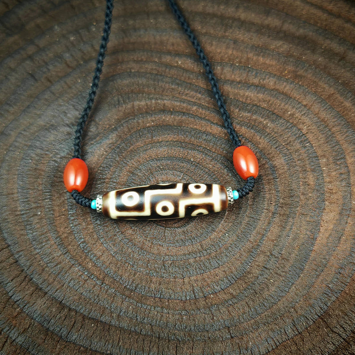 Authentic 9 Eyes Dzi Necklace | Tibetan Protection Amulet | Spiritual Talisman & Healing Jewelry | Gift for Him or Her | 41*11mm