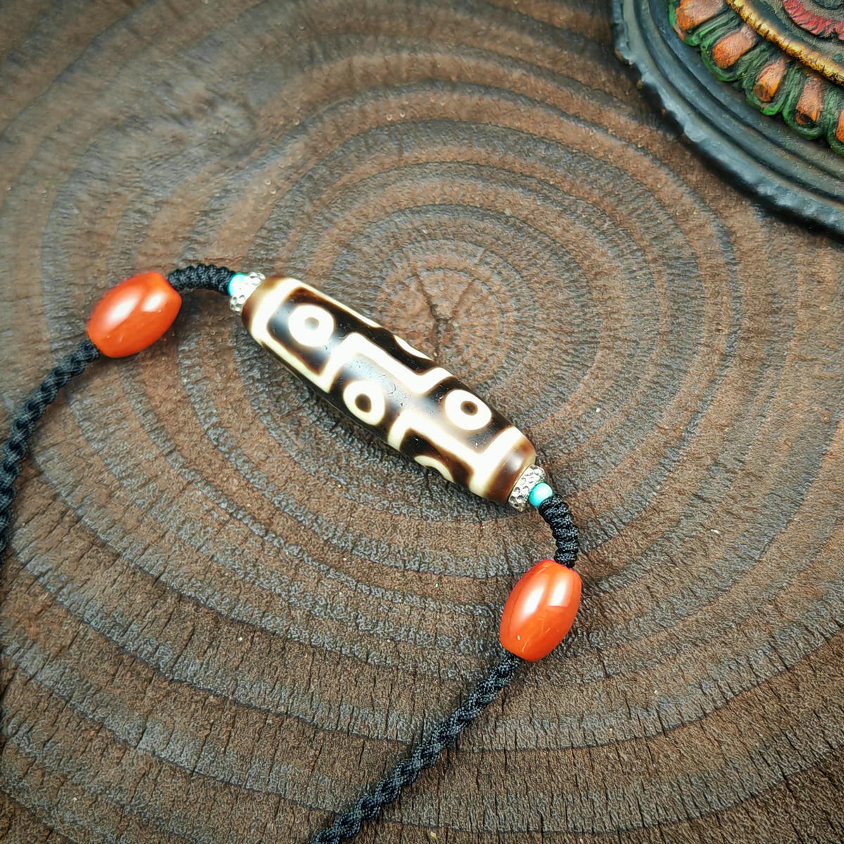Authentic 9 Eyes Dzi Necklace | Tibetan Protection Amulet | Spiritual Talisman & Healing Jewelry | Gift for Him or Her | 41*11mm