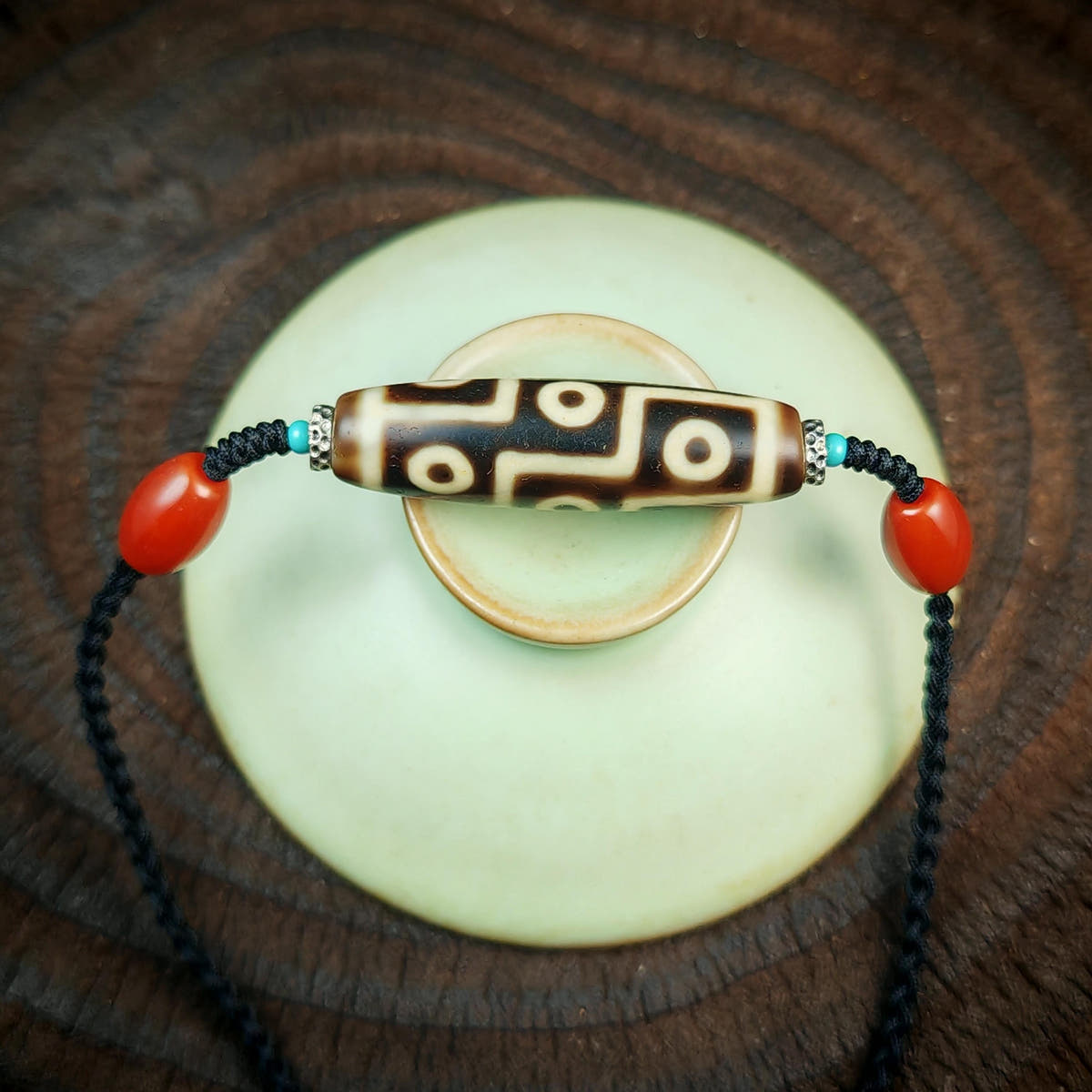 Authentic 9 Eyes Dzi Necklace | Tibetan Protection Amulet | Spiritual Talisman & Healing Jewelry | Gift for Him or Her | 41*11mm