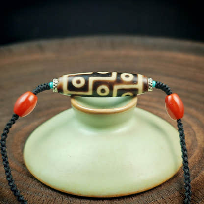 Authentic 9 Eyes Dzi Necklace | Tibetan Protection Amulet | Spiritual Talisman & Healing Jewelry | Gift for Him or Her | 41*11mm