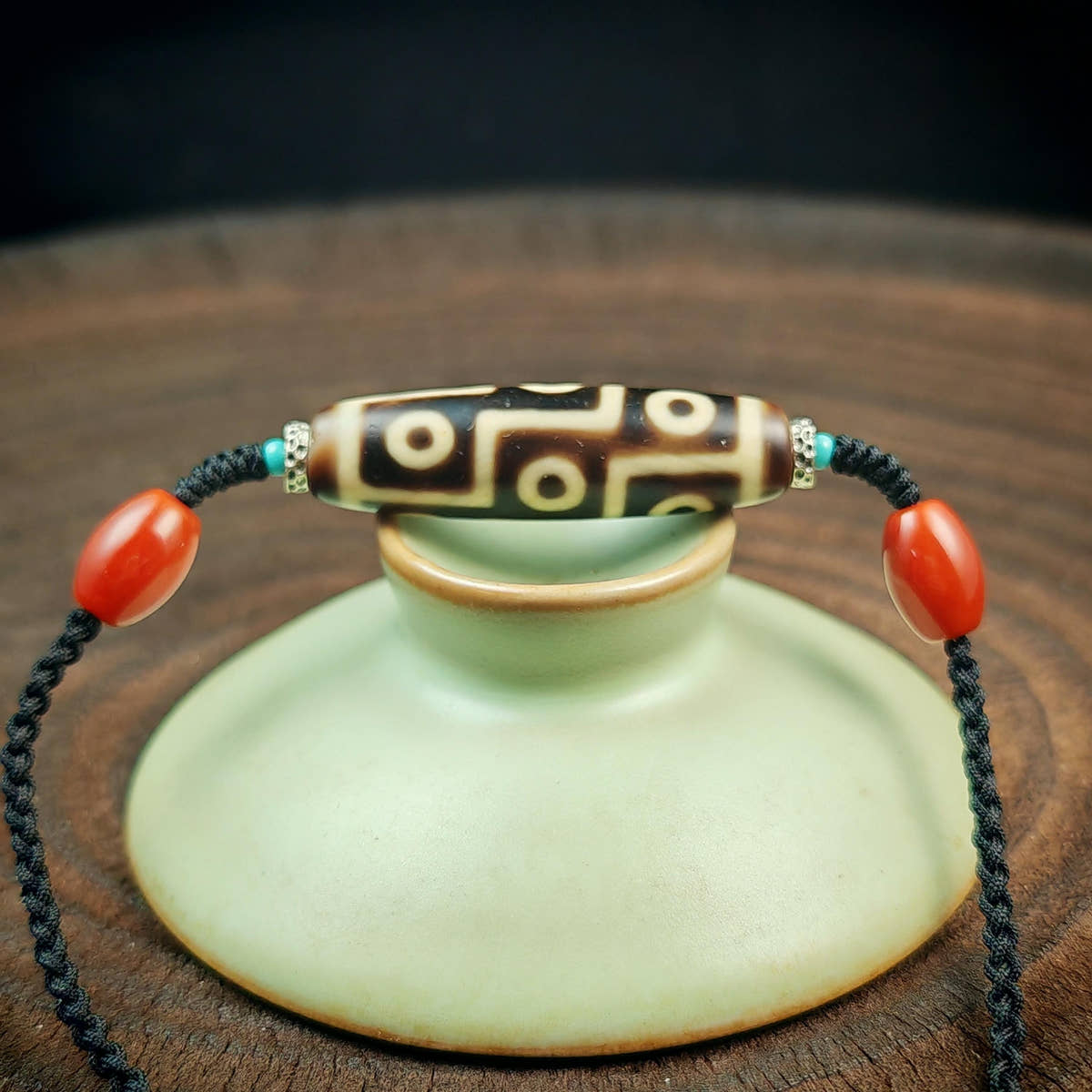 Authentic 9 Eyes Dzi Necklace | Tibetan Protection Amulet | Spiritual Talisman & Healing Jewelry | Gift for Him or Her | 41*11mm