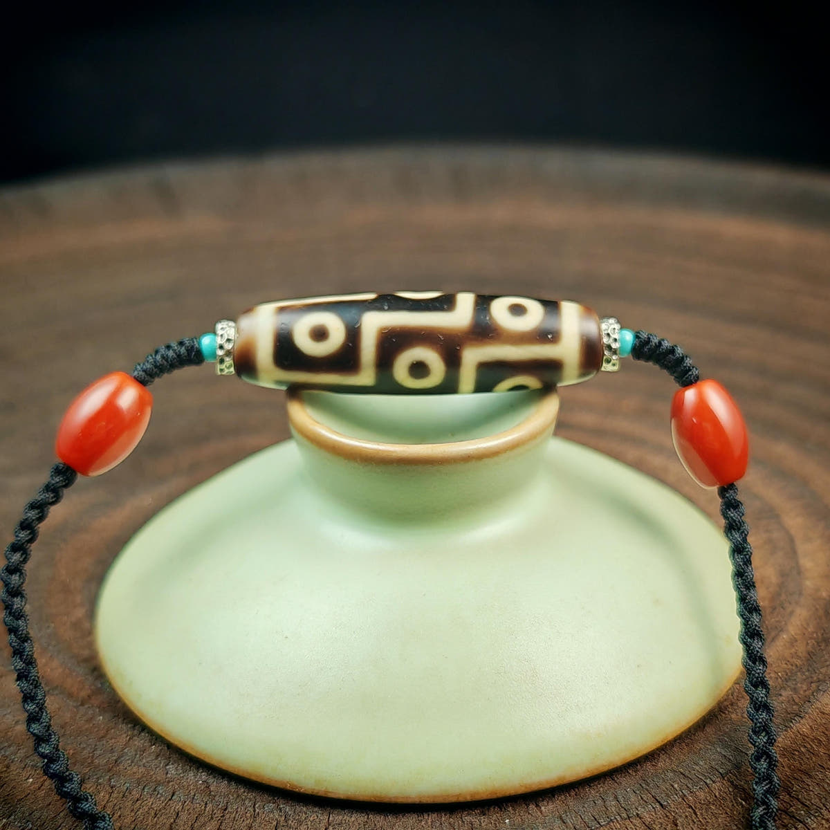 Authentic 9 Eyes Dzi Necklace | Tibetan Protection Amulet | Spiritual Talisman & Healing Jewelry | Gift for Him or Her | 41*11mm