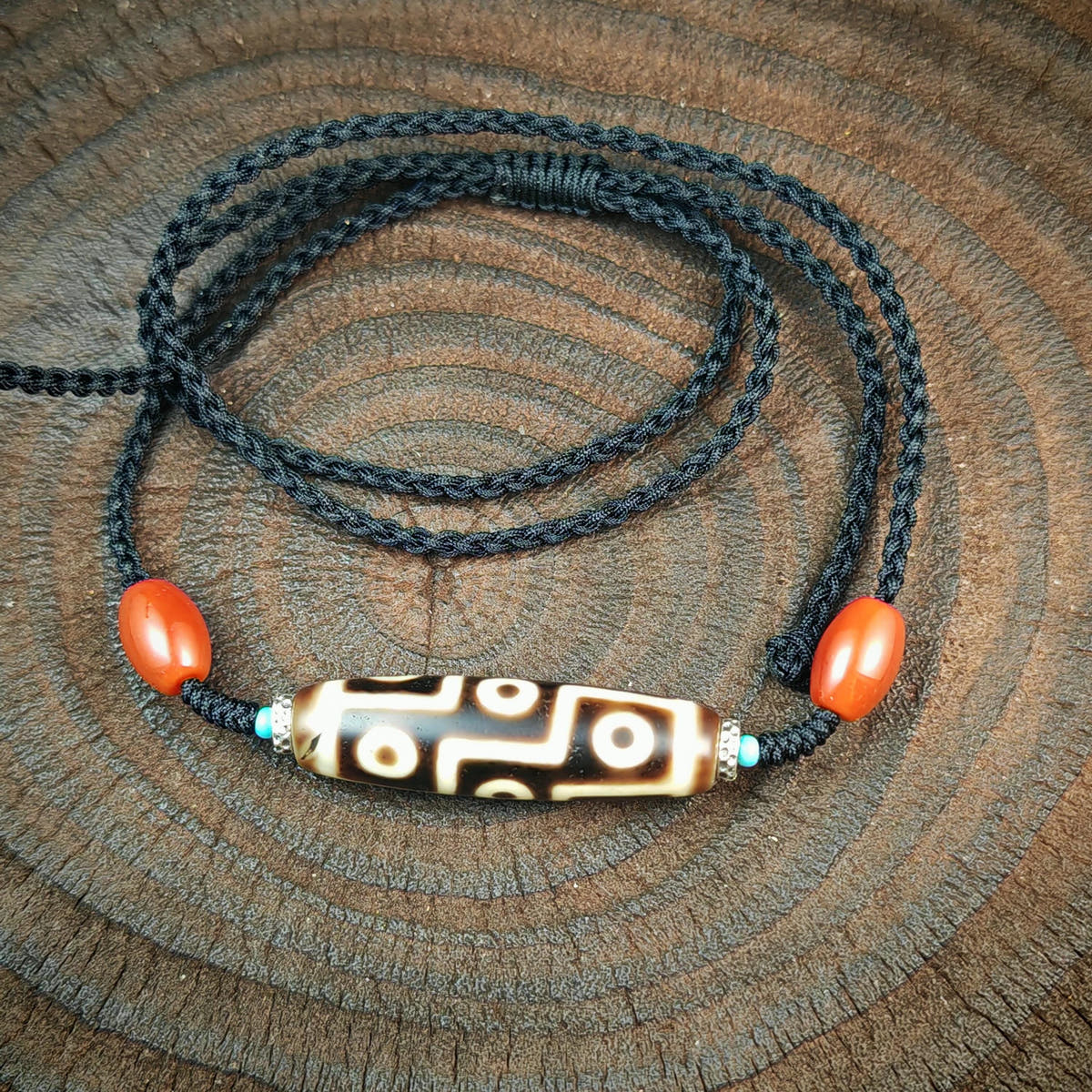 Authentic 9 Eyes Dzi Necklace | Tibetan Protection Amulet | Spiritual Talisman & Healing Jewelry | Gift for Him or Her | 41*11mm