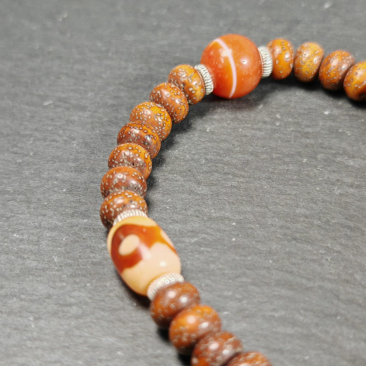 Authentic 9mm Lotus Seed Beads Wrist Mala Bracelet - Tibetan Buddhist mala beads, view 6