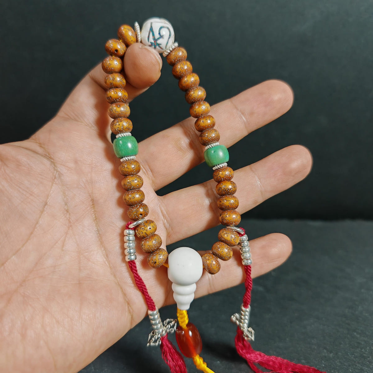 9mm Lotus Seed Beads Wrist Mala Bracelet - Tibetan Buddhist mala beads, view 5