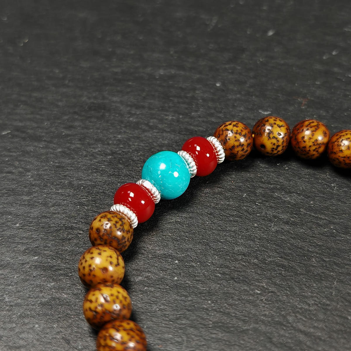 Authentic 9mm Lotus Seed Beads Wrist Mala Bracelet - Tibetan Buddhist mala beads, view 8